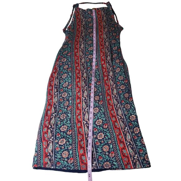 Lulus Kiss the Sky Halter Open Back Midi Dress Women's Size Medium Blue Red - Picture 14 of 15